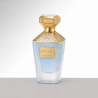 Flacon de parfum en verre vide de 30 ml, 50 ml, 100 ml, design octogonal, grille dorée décorative, couvercle artistique irrégulier avec emballage cadeau