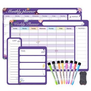 Tableau magnétique d'apprentissage pour la formation des habitudes hebdomadaires avec tableau blanc en gel de silicone et planificateur - Product Image 1