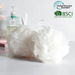 Rpet Bath Ball White 50g Recycled Material <b>Exfoliating</b> Tool - Product Image 2