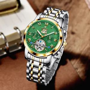 Forsining 시계 남성 맞춤형 로고 브랜드 뚜르비용 자동 기계식 소형 럭셔리 손목 시계 남성용 기계식 시계