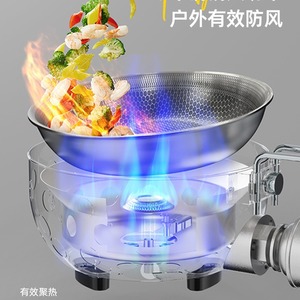 Estufa de Gas Portátil de Butano, Resistente al Viento, de Acero Inoxidable, 3-5L, para Cocinar al Aire Libre, para 1-2 Personas - Product Image 1