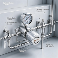 Régulateur de pression de gaz terminal SS316, vanne de régulation de gaz haute pression pour système de contrôle de gaz en laboratoire et en pipeline industriel