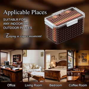 Scatola di sigari a umidità costante dorata Zhanggong sigillata organizzatore di sigari portatili di grande capacità - Product Image 4
