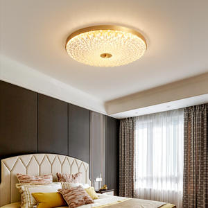 Luxury All-Copper Glass LED <b>Chandelier</b> Modern Design Living Room Hotel Room Study <b>Lighting</b> Fixture - Product Image 3