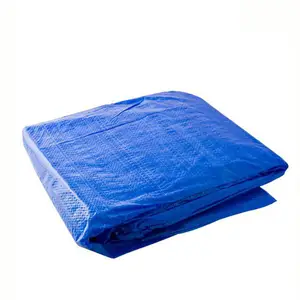 Lona de polietileno de plástico laminado cruzado impermeable con tela de protección UV, cubiertas de lona azul