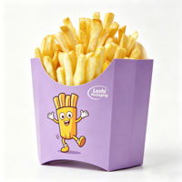 Boîte à frites jetable de haute qualité en papier écologique de qualité alimentaire avec revêtement PE, emballage pour frites à emporter