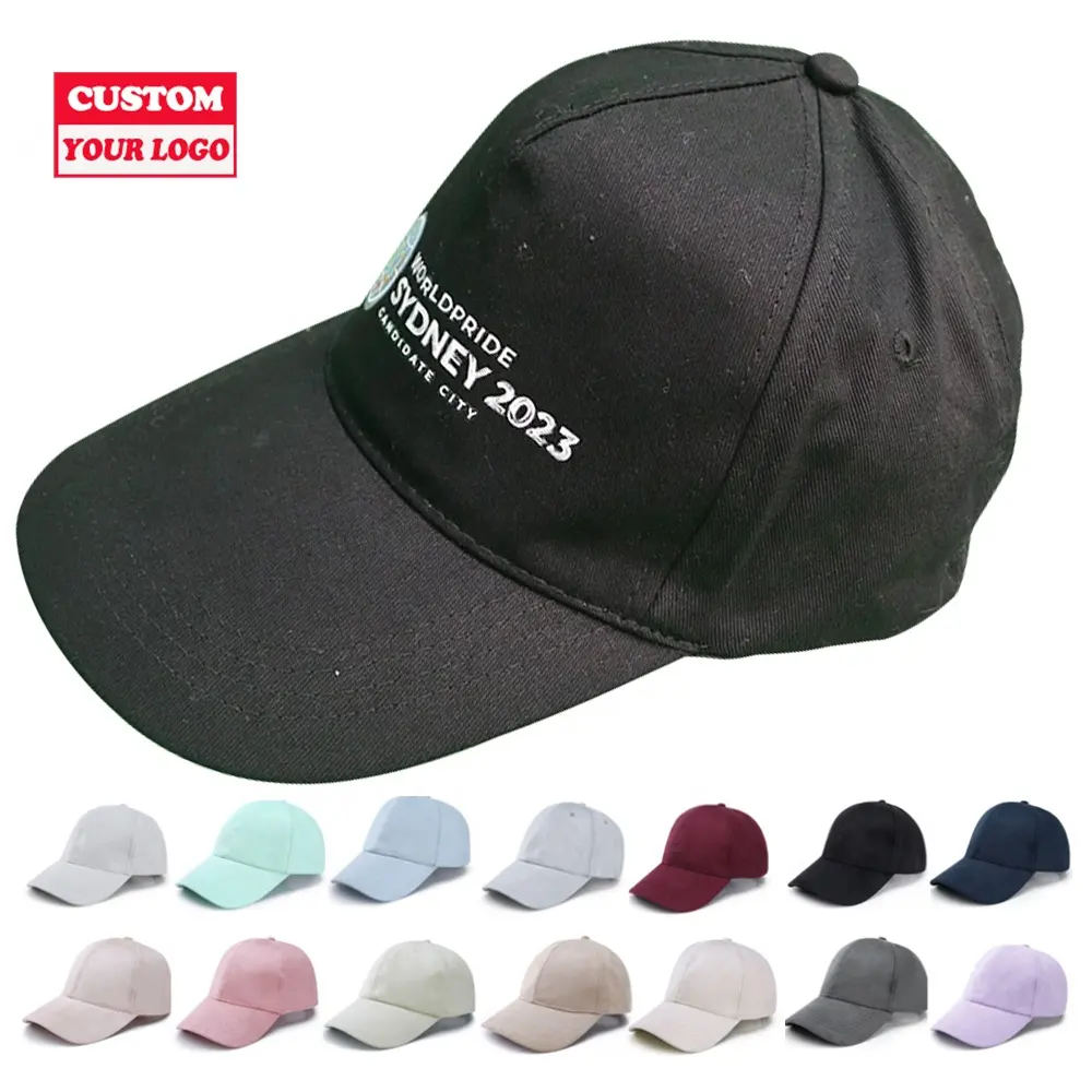 Promotional Customized Embroidery Snapback Trucker Hats Sports 5 Panel A Frame Cap Baseball Bulk Custom Logo Hat Caps