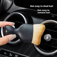 Brosse concave et convexe pour l'entretien des fentes de climatisation de l'intérieur de la voiture, brosse douce pour éliminer la poussière des interstices intérieurs de la voiture