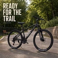 Vélo de montagne à frein à disque à huile, acier haute teneur en carbone, 21 vitesses, tout-terrain/traiteur/descension, double suspension, roues en alliage de 26 pouces