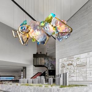 Nórdico Minimalismo Arte Design Requintado Cor Feita À Mão De Vidro Pingente Pendurado Luz Ajustar Altura Rotativa Base Da Lâmpada 100% Personalizado - Product Image 5