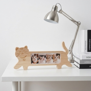 Cornice Portafoto in Legno a Forma di Gatto, Espositore per 4 Foto di Animali Domestici, Decorazione Commemorativa da Tavolo - Product Image 6