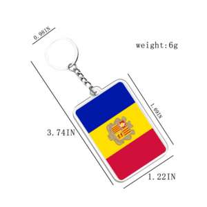 Acrylic Keychains & Pendants Light Keychains Andorra Flags Various Countries Accessories for Fans - Product Image 2