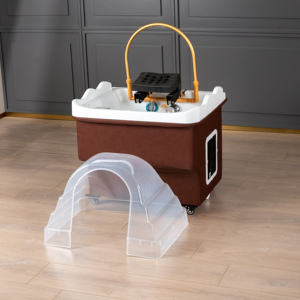 Sillón <span class=keywords><strong>de</strong></span> Lavado Profesional Moderno y Portátil con Lavabo <span class=keywords><strong>de</strong></span> Cascada para Terapia, Ajustable, <span class=keywords><strong>de</strong></span> Cuero, para Salón, Gimnasio, Hotel, Baño - Product Image 1