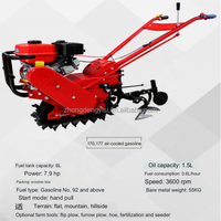 Motoculteur multifonctionnel diesel 7-8 CV pour l'agriculture – Machine de labour et de travail du sol de marque Red Motor