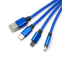 Articles promotionnels personnalisés 2026, câble de chargeur USB, porte-clés avec logo LED, câble USB 3 en 1 avec logo lumineux pour smartphones