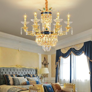 Crystal Chandelier Round E14 LED <b>Light</b> Source Home Living Room Dining Room Bedroom Lighting Switch Control - Product Image 2