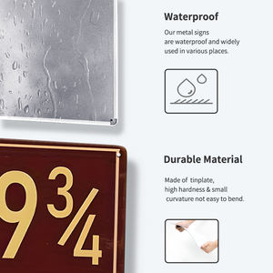 Targa in Metallo Retrò '9 3/4 Platform Grumpy Old Man' con Scritta 'Ho Ho Ho', Decorazione Natalizia per Casa, Arte Murale Festiva - Product Image 5