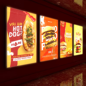 Caja de Luz LED Ultra Delgada A4, Caja de Luz Publicitaria de Aluminio y Vidrio, Cajas de Luz Cuadradas para Cafeterías y Comercios, para Pósteres - Product Image 2