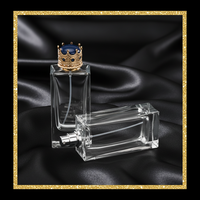 Flacons de parfum carrés en verre faits à la main de style égyptien vintage, 50 ml, 100 ml, 30 ml, pour emballage de diffuseur