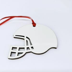 Ornement de Noël en forme de <span class=keywords><strong>casque</strong></span> de football, décoration en bois MDF pour presse à chaud - Product Image 6