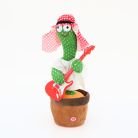 Cactus dansant et chantant 2022, 32 cm, rouge, hijab, design arabe, 120 chansons, charge USB