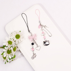 Nuevo creativo corazón femenino con cuentas teléfono cadena bolsa colgante aleación colgante estrella Bowknot mejor amigo regalo - Product Image 2