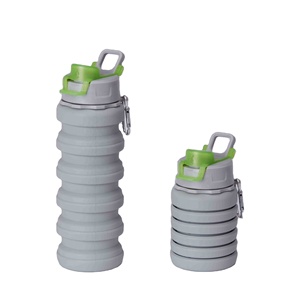 Collapsible Silicone Water Bottle 500ML BPA Free Foldable Leakproof Sports Travel Camping Outdoor Dishwasher Safe Eco-friendly - Product Image 1