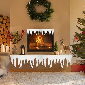Guirnalda de carámbanos artificiales de 1.32 m, borde de nieve artificial, decoración <span class=keywords><strong>navideña</strong></span> de carámbanos para árbol, pared, ventana, <span class=keywords><strong>chimenea</strong></span> - Product Image 4