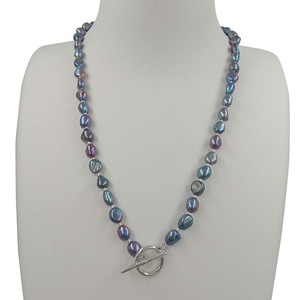 TOP di MODO D'ACQUA DOLCE <span class=keywords><strong>COLLANA</strong></span> di <span class=keywords><strong>PERLE</strong></span> PER LE DONNE, 7-8 MM LUNGO BAROCCO, ARGENTO perla CHIUSURA, 40-56 centimetri - Product Image 3