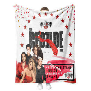 Nueva llegada RBD rebelde mantas logotipo personalizado impreso sublimación poliéster polar franela manta <span class=keywords><strong>de</strong></span> viaje - Product Image 4