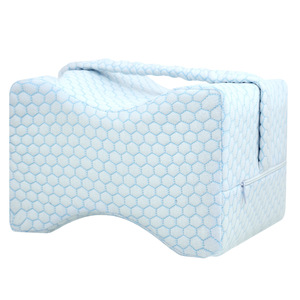 U Shape Memory Foam Leg Pillow For Side Sleepers Pregnancy Support White Geometric Pattern 24x20x15cm - Product Image 1