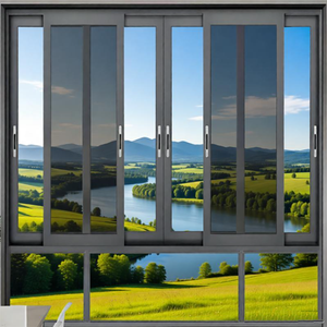 <span class=keywords><strong>Ventanas</strong></span> Modernas con Marco de Aleación de Aluminio con Recubrimiento en Polvo Gris Horizontal, con Pantalla Magnética y Sistema de Deslizamiento de Vidrio Reflectante - Product Image 4