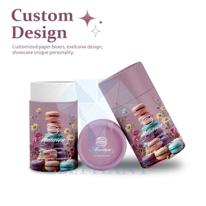 Custom Printed Food Grade Kraft Paper Food Chip Biscuits <b>Dessert</b> Cookie Macaron Packaging Paper Tube Cylinder Round <b>Box</b> - Product Image 3