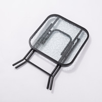Meubles de jardin, table de patio, table de balcon, table pliante en verre pour pique-nique en plein air, pour la cour