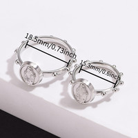 KOMI 10pc Argent Vierge Marie Anneau Catholique Poche Chapelet Anneau pour Femmes Ovale Madonna Miraculeuse Médaille Anneau pour Fille Bijoux Cadeau