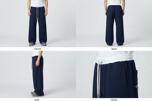 Custom Streetwear High Quality Trouser Vintage Washed Wide Leg Cotton Mans <b>Pant</b> - Product Image 2
