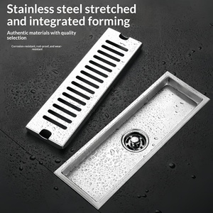 OEM Thickened Stainless Steel Rectangular Brushed Surface Modern Minimalist Design Odor-Proof Floor Drain for Bathroom Toilet - Product Image 2