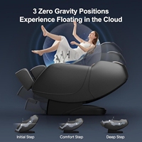 Fauteuil de massage intégral à gravité zéro avec fonction Shiatsu, étirement thaïlandais, scanner corporel, rouleaux pour les pieds et support de téléphone – Confort optimal