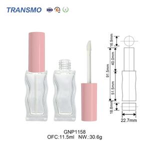 Tubo de brillo labial de vidrio ondulado de 10 ml de marca privada, vacío, de plástico, al por mayor para brillo labial y colorete - Product Image 2