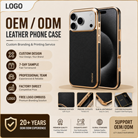 Étui de téléphone Denior Luxury Premium en cuir véritable plaqué or, protection 360°, compatible avec les séries Apple 18/17/16/15/14/13/12