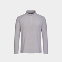 Individuelles Logo Merino Herren Thermo-Fleece Halbreißverschluss-Pullover Atmungsaktiver Warmer Wander- und Ski-Innenschicht Freizeitpullover