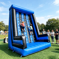 Mur d'escalade gonflable de qualité commerciale pour événements, fêtes et locations avec base de sécurité