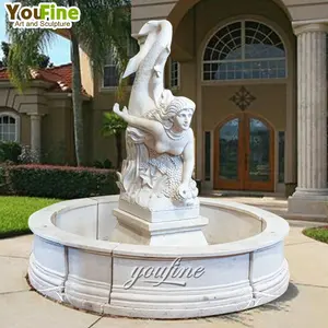 Outdoor grande Marble Garden Mermaid Water Fountain