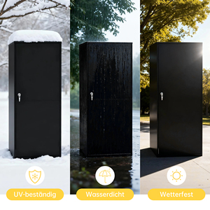 <span class=keywords><strong>Caja</strong></span> de Almacenamiento para Bicicletas de Exterior, Acero con Recubrimiento en Polvo, Cobertizo Vertical para Bicicletas, Casillero Metálico para Bicicletas, Cajas de Almacenamiento Seguras para Bicicletas de Jardín con Cerraduras - Product Image 2