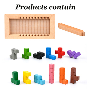 Katamibo Chất Lượng Tốt Bằng Gỗ Pentominoes Trò Chơi Câu Đố Thông Minh Đồ Chơi Xây Dựng Khối Vị trí Câu Đố Giải Quyết Trò Chơi - Product Image 3