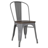Chaise de salle à manger moderne en métal, robuste, empilable, pour usage hôtelier, écologique, imperméable, avec revêtement poudré, design industriel antique