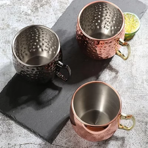Taza de Cobre Martillada para Bebidas, Taza Reutilizable de Metal para Cócteles, Vino, Fiestas, Regalo - Product Image 5