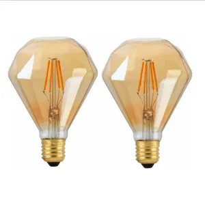 Lampadina a filamento LED con diamante decorativo Edison dimmerabile Vintage trasparente/ambra E26/E27 4W/6W