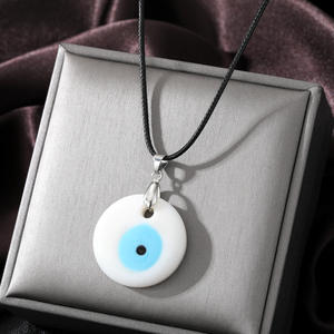 Collar de Mal de Ojo para Mujeres y Hombres Collar de Protección Cuerda de Cuero Colgante de Mal de Ojo de Vidrio Amuleto de la Suerte Regalos para Amigos - Product Image 2