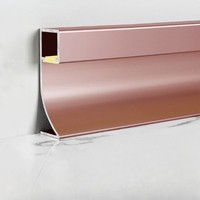 Profilé de plinthe en alliage d'aluminium sans joint avec bande LED intégrée pour la décoration haut de gamme des maisons et des hôtels